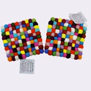 Trader Joe’s Multi-Colored Felted Wool Trivets (2)